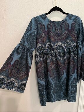 Earthbound Paisley Bell Sleeve Dress